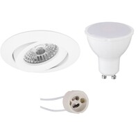 LED Spotlight Set 6W GU10 Dimmable Tiltable Matte White 3000K