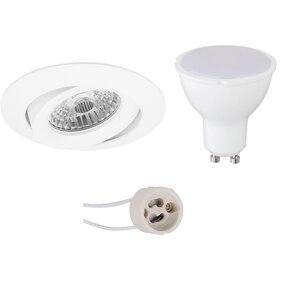 LED Spot Set 6W GU10 Dimbaar Kantelbaar Mat Wit 3000K LED Spot Set 6W GU10 Dimbaar Kantelbaar Mat Wit 3000K