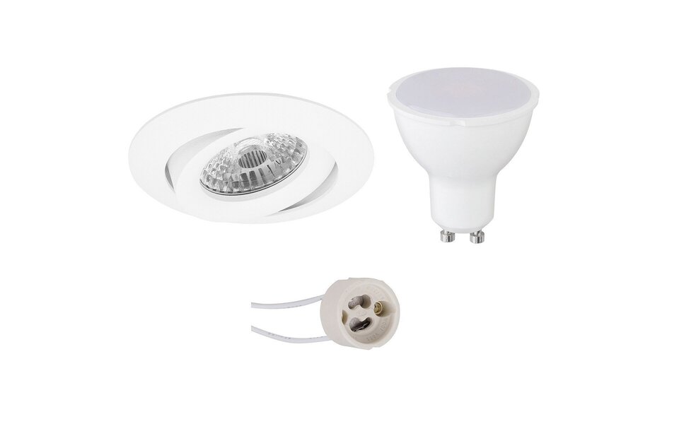 HLW LED LED Spot Set 6W - Kantelbare Dimbare Inbouwspot - Ronde Witte Spot GU10 HLW LED LED Spot Set 6W - Kantelbare Dimbare Inbouwspot - Ronde Witte Spot GU10