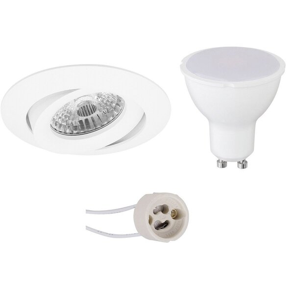 HLW LED LED Spot Set 6W - Kantelbare Dimbare Inbouwspot - Ronde Witte Spot GU10 HLW LED LED Spot Set 6W - Kantelbare Dimbare Inbouwspot - Ronde Witte Spot GU10