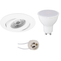 Dimbare LED inbouwspot GU10 6W 4200K mat wit kantelbaar