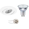 LED Inbouwspot Set GU10 Dimbaar Kantelbaar Mat Wit LED Inbouwspot Set GU10 Dimbaar Kantelbaar Mat Wit