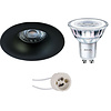 Matte black LED recessed spotlight GU10 Ø70mm 3000K dimmable