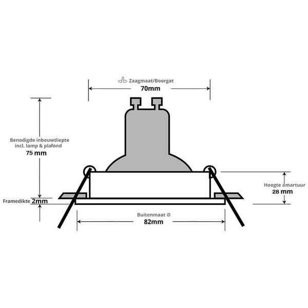 HLW LED 4W Dimbare LED Spot Inbouw Rond - Mat Zwart & Wit - GU10 LED Lamp