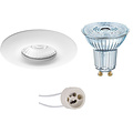 LED Spot Set 4W - Dimmable, Waterproof Round Recessed Spotlight IP65, Matte White