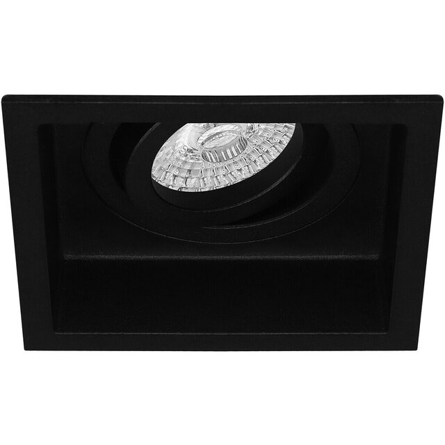 vierkante matzwarte LED inbouwspot 4W 345 lm warm wit licht 3000K