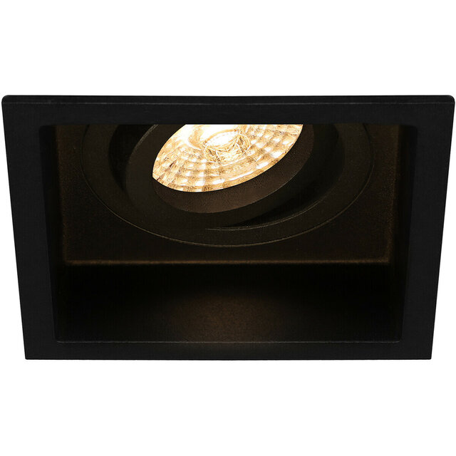 HLW LED LED Spot Set - 9W Dimmable Square Tiltable Recessed Spotlight Black/White
