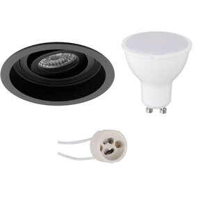 Dimbare LED Inbouwspot 6W GU10 3000K Mat Zwart Dimbare LED Inbouwspot 6W GU10 3000K Mat Zwart