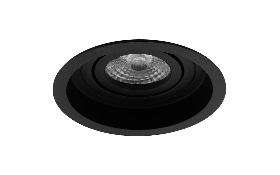 HLW LED LED Spotlight Set - Tiltable Round Recessed Spotlight 5W LED, Matte Black & Warm White HLW LED LED Spotlight Set - Tiltable Round Recessed Spotlight 5W LED, Matte Black & Warm White