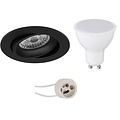 6W Dimmable LED Spot - Tiltable Round Recessed Spot Light Matte Black, Bright Cool White 6400K