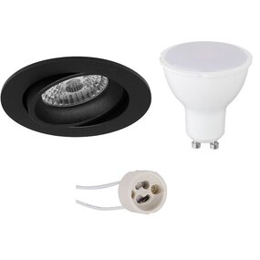 Dimbaar LED inbouwspot GU10 6W 390lm 6400K mat zwart Dimbaar LED inbouwspot GU10 6W 390lm 6400K mat zwart