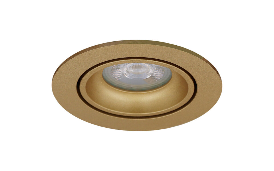 HLW LED 9W LED Spot Set - Tiltable Round Recessed Spot Light Matte Gold, Dimmable Warm White LED Lamp HLW LED 9W LED Spot Set - Tiltable Round Recessed Spot Light Matte Gold, Dimmable Warm White LED Lamp