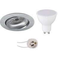 Dimbare LED-inbouwspot 6W 3000K kantelbaar mat zilver