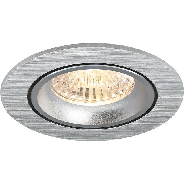 HLW LED 4W LED Spot Set - Tiltable Round Recessed Spot Light Matt Silver | Dimmable White Spot GU10