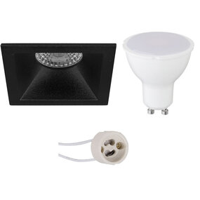 LED Spot 6W Dimbaar GU10 Vierkant Mat Zwart 3000K LED Spot 6W Dimbaar GU10 Vierkant Mat Zwart 3000K