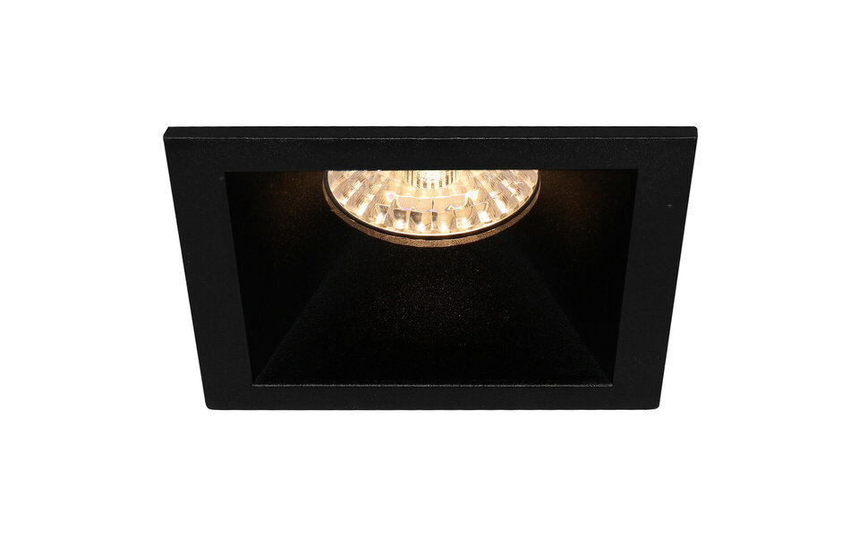 HLW LED Dimbare 6W LED Spot Set - Vierkante Inbouwspot Mat Zwart - GU10 Fitting