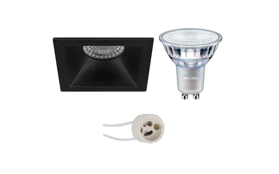 HLW LED 9W Dimbare LED Spot Vierkant Inbouwspot Mat Zwart & Wit - GU10 Fitting HLW LED 9W Dimbare LED Spot Vierkant Inbouwspot Mat Zwart & Wit - GU10 Fitting