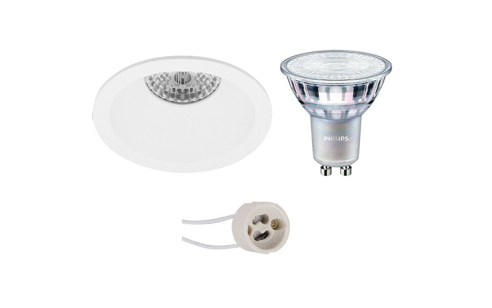 HLW LED Dimbare 7W LED Spot - Ronde Mat Witte Inbouwspot met GU10 Fitting