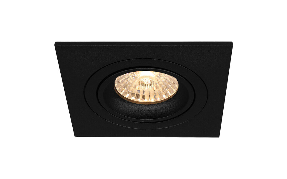 HLW LED Kantelbare Dimbare Vierkante LED Spot 4W - Inbouwspot Mat Zwart & Witte Spot