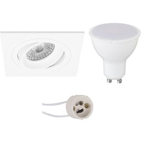 Dimbare LED inbouwspot mat wit 6W 4200K GU10 kantelbaar Dimbare LED inbouwspot mat wit 6W 4200K GU10 kantelbaar