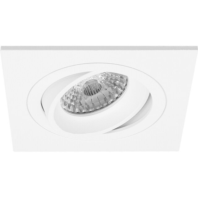 Kantelbare mat witte LED inbouwspot 4W GU10 met warm wit licht 3000K en 345 lumen Kantelbare mat witte LED inbouwspot 4W GU10 met warm wit licht 3000K en 345 lumen