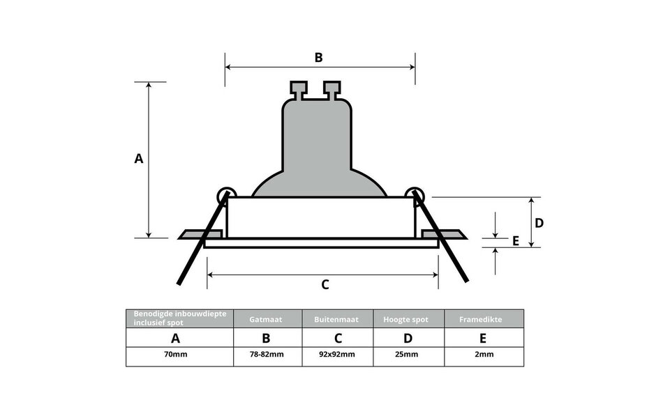 HLW LED LED Spot Set 6W - Kantelbare Vierkante Inbouwspot in Wit met GU10 Fitting HLW LED LED Spot Set 6W - Kantelbare Vierkante Inbouwspot in Wit met GU10 Fitting