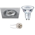 LED Spot Set 3W - Kantelbare Vierkante Inbouwspot met GU10 Fitting, Wit, Dimbaar