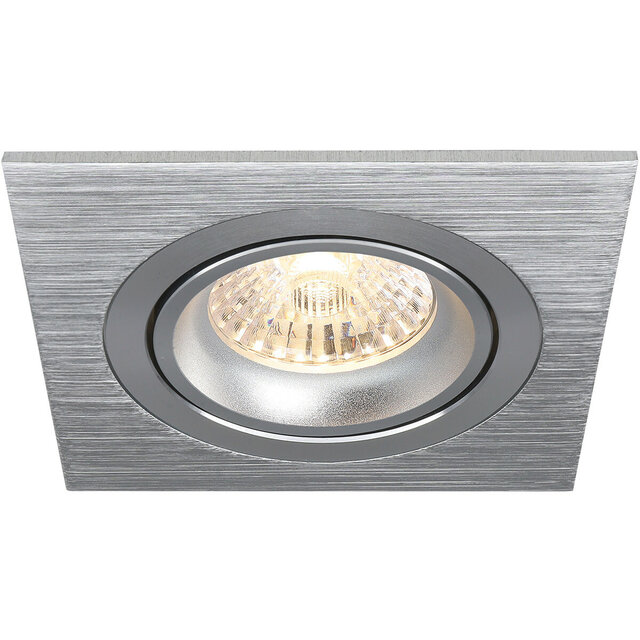 HLW LED LED Spot Set 4W - Kantelbare, Dimbare Vierkante Inbouwspot Mat Zilver 3000K