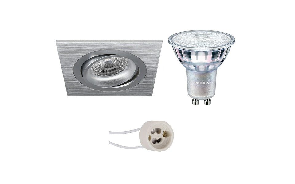 HLW LED LED Spot Set 9W - Tiltable Square Recessed Spotlight - Dimmable White Spotlight