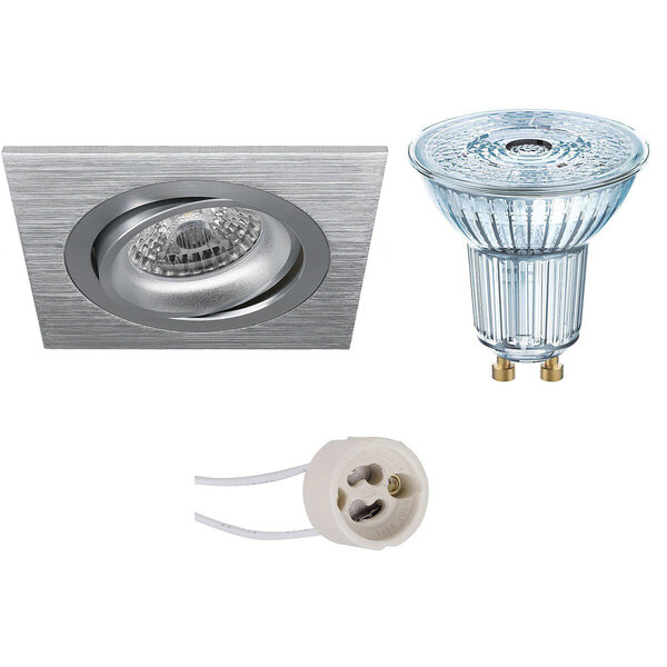 HLW LED Dimbare 4W LED Spot - Kantelbare Vierkante Inbouwspot met GU10 Fitting, Natuurlijk Wit