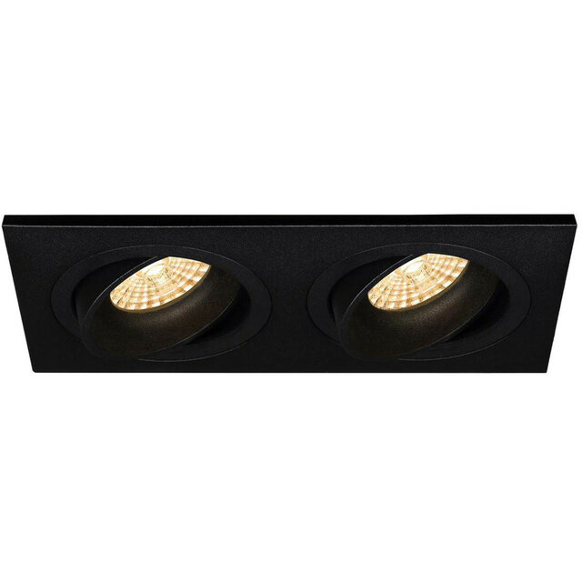HLW LED LED Spot Set - Kantelbare Dimbare 3W LED Inbouwspot Mat Zwart GU10
