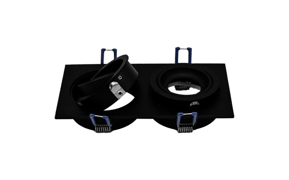 HLW LED LED Spot Set - Kantelbare Dimbare 3W LED Inbouwspot Mat Zwart GU10