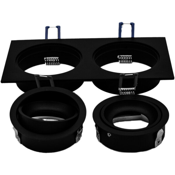 HLW LED Dimbare LED Spot Set - Kantelbare Inbouwspot 4W LED Zwarte Spot Warm Wit HLW LED Dimbare LED Spot Set - Kantelbare Inbouwspot 4W LED Zwarte Spot Warm Wit