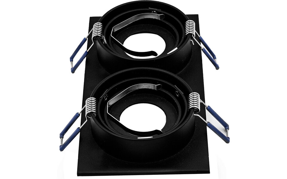 HLW LED Dimbare LED Spot Set - Kantelbare Inbouwspot 4W LED Zwarte Spot Warm Wit