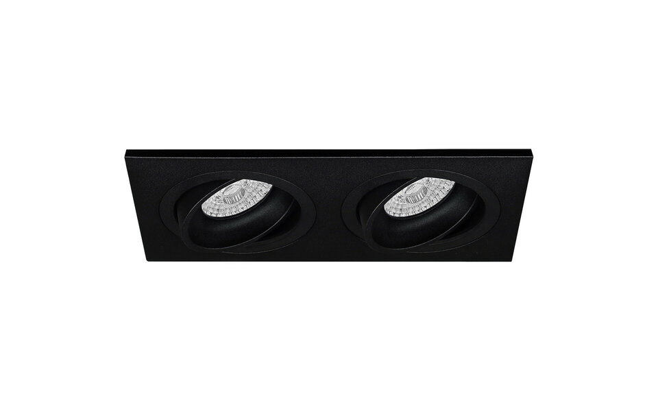 HLW LED LED Spotlight Set 7W - Matte Black Tiltable Dimmable Recessed Spotlight GU10