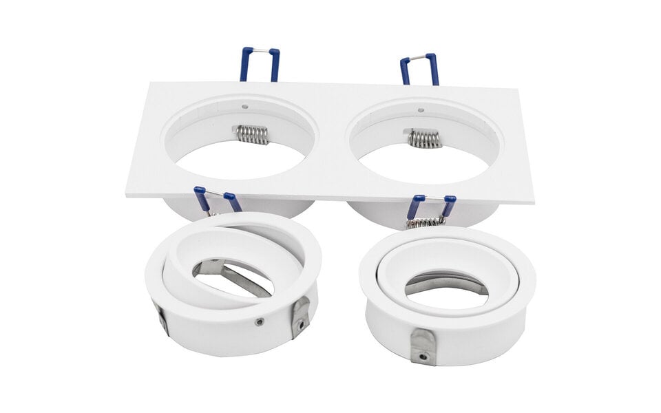HLW LED LED Spot Set - Tiltable White Recessed Spotlight 5W LED, GU10 Fitting, Warm White