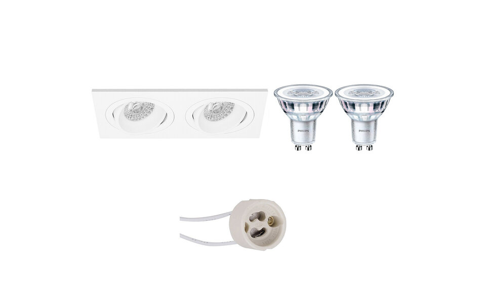 HLW LED LED Spot Set 6W - Tiltable Recessed Spotlight Matte White | Pragmi Borny Pro GU10