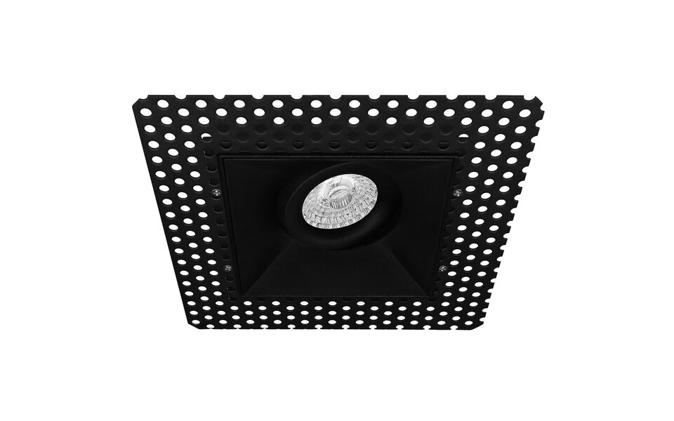 HLW LED LED Spot Set 6W - Tiltable Square Recessed Spotlight Matte Black with GU10 Fitting