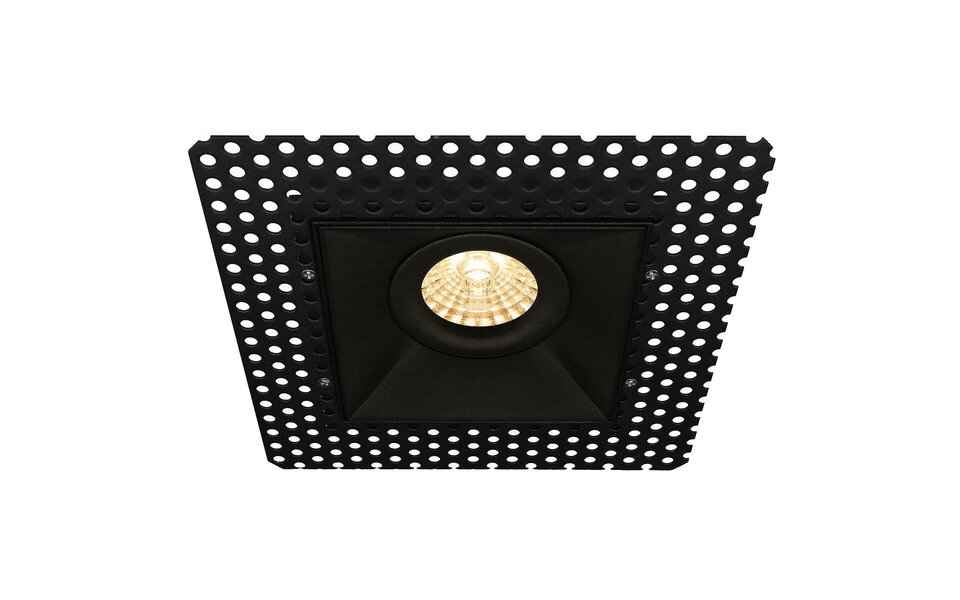 HLW LED 3W Dimmable LED Spot Set - Tiltable Square Recessed Spot Light Matte Black GU10