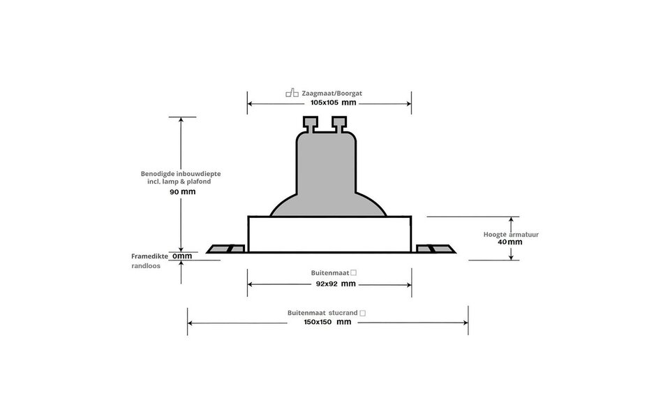 HLW LED 3W Dimbare LED Spot Set - Kantelbare Vierkante Inbouwspot Mat Zwart GU10 HLW LED 3W Dimbare LED Spot Set - Kantelbare Vierkante Inbouwspot Mat Zwart GU10