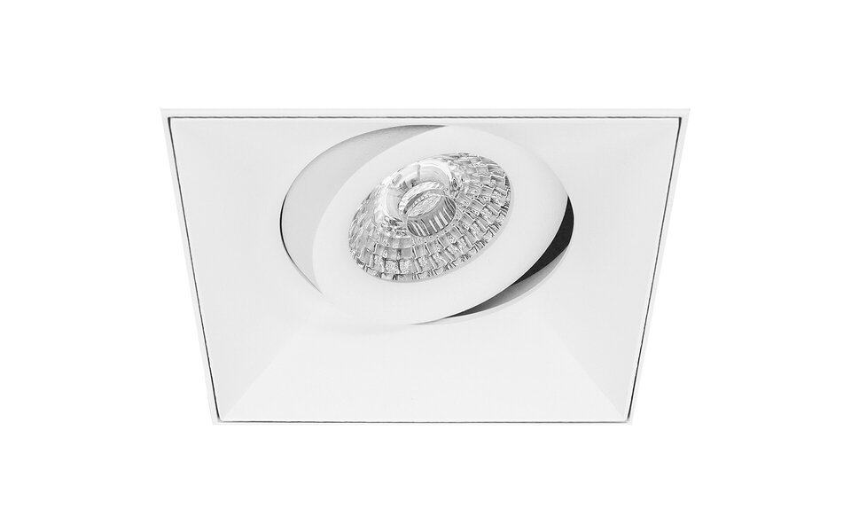 HLW LED 9W LED Spot Set - Tiltable Square Dimmable Recessed Spot Light Matt White