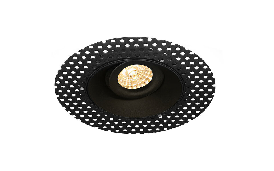 HLW LED 6W Dimmable LED Spot Set - Matte Black Tiltable Round Recessed Spot Ø150mm