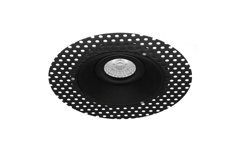 HLW LED Pragmi Tiltable 5W LED Recessed Spotlight - Round Black Spotlight with GU10 Fitting