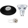 3W LED Spot Set - Tiltable Round Recessed Spot Light Matte Black | Dimmable White & Black Spot Light