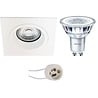 Vierkante dimbare LED inbouwspot GU10 4W 3000K mat wit Lichtbronnen