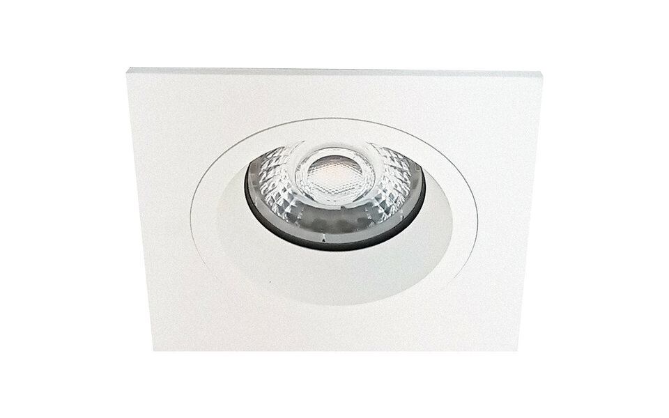 HLW LED LED Spot Set 4W - Dimmable Square Recessed Spotlight - Matte White GU10 LED Lamp