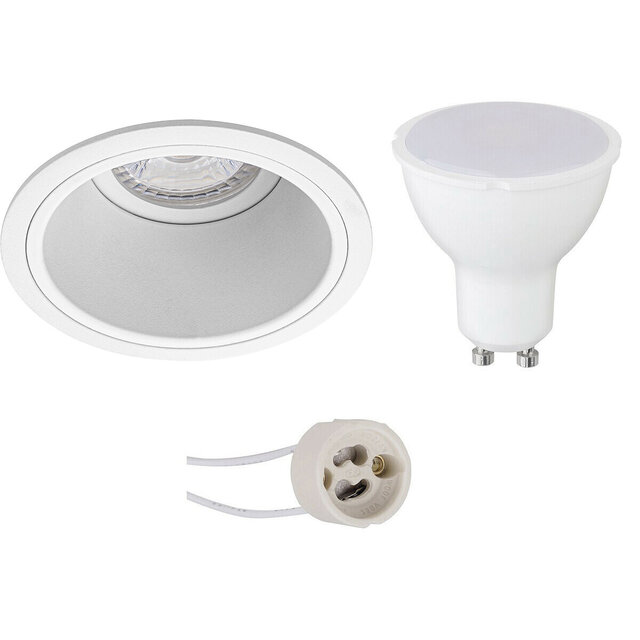 LED Inbouwspot 6W Dimbaar Mat Wit 3000K GU10 Lichtbronnen
