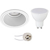 Dimbare LED inbouwspot set 6W GU10 mat wit 390lm 6400K Dimbare LED inbouwspot set 6W GU10 mat wit 390lm 6400K