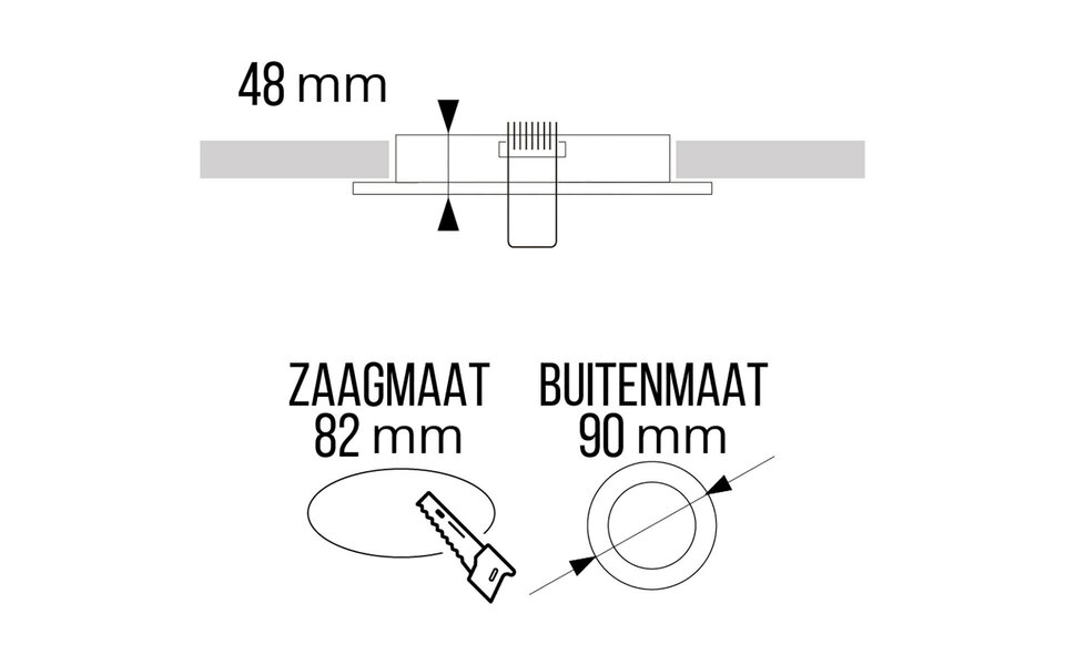 HLW LED 5W LED Spot Set Mat Zwart - Ronde Inbouwspot GU10, Witte & Zwarte Spot