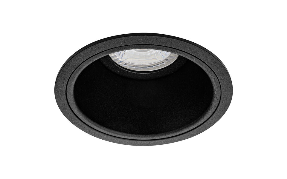 HLW LED LED Spot Set 4W Dimmable - Matte Black Round Recessed Spot Ø90mm - GU10 LED Lamp